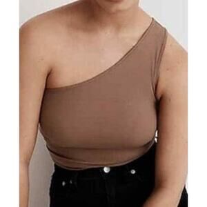 Madewell Brightside Randy One Shoulder Rib Summer Tank Top US Women's XXS New